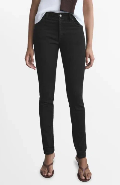 Mango Women's Mid-rise Skinny Jeans In Black