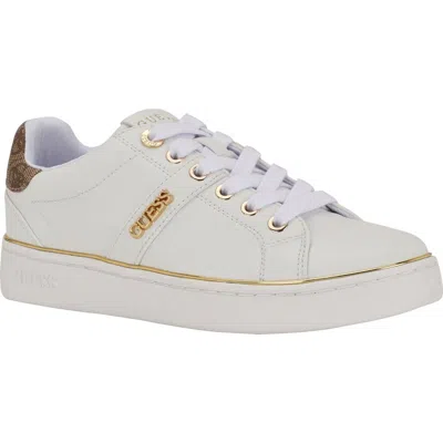 Guess Women's Britz Low Profile Lace-up Sneakers In White