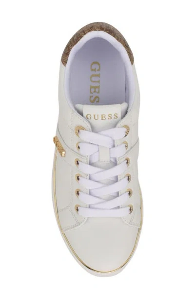 Guess Women's Britz Low Profile Lace-up Sneakers In White