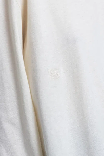 Alas Silk Wool Blend Long Sleeve T-shirt In White