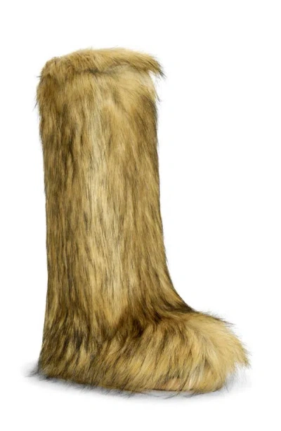 Azalea Wang Fayes Faux Fur Platform Boot In Green