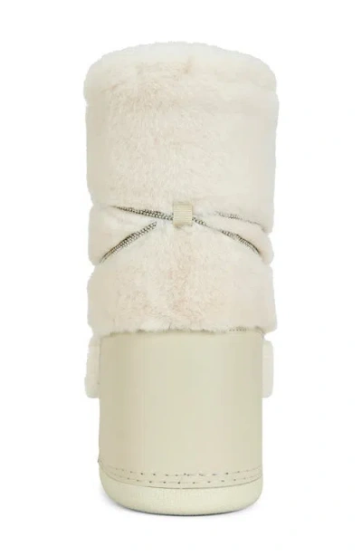Azalea Wang Karmela Faux Fur Flatform Snow Bootie In White