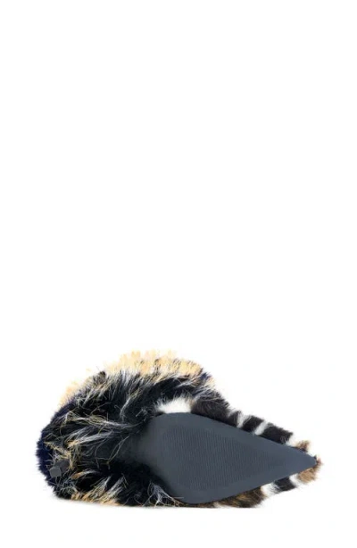 Azalea Wang Upendo Mixed Faux Fur Stiletton Boot In Blue