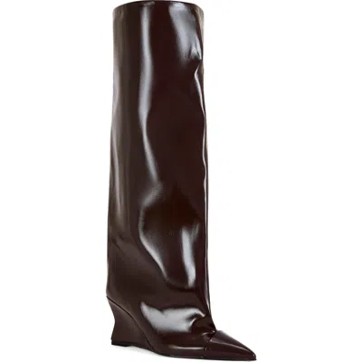 Azalea Wang Kenya Wide Shaft Wedge Boot In Multi