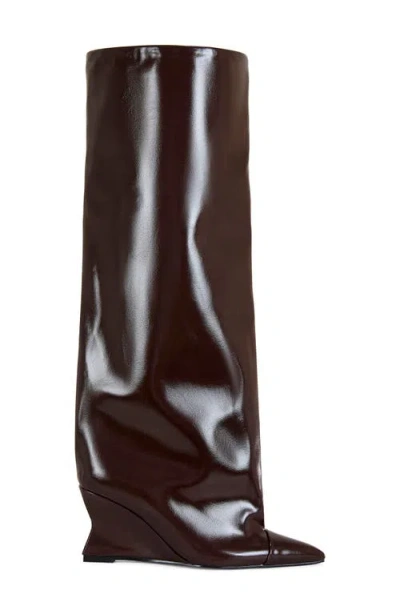 Azalea Wang Kenya Wide Shaft Wedge Boot In Multi