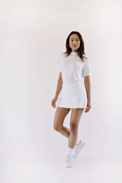 Beldrie Mini Mock Neck Top In White