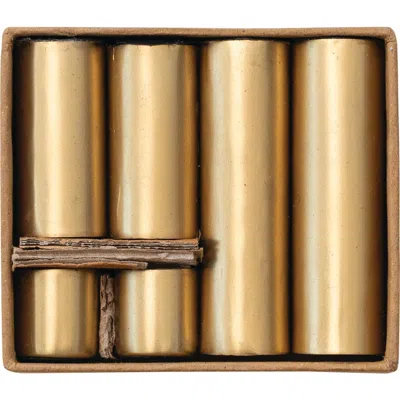 Storied Home 6-piece Round Metal Magnetic Taper Holders, Gold In Gold