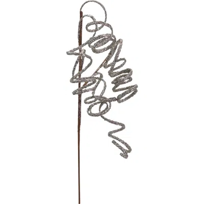 Storied Home Plastic Swirl Stem With Glitter, Champagne Finish In Silver