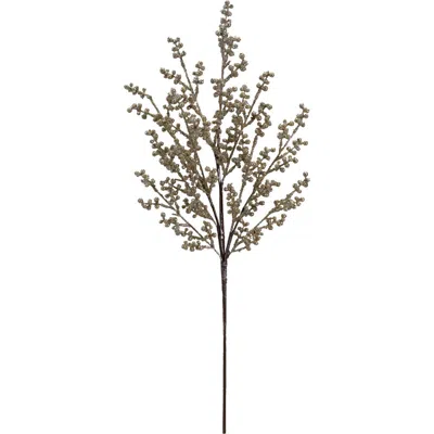 Storied Home Faux Berry Stem, Antique Silver Finish In Silver