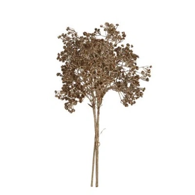 Storied Home Faux Botanical Stem Bunch, Gold, Set Of 3 In Gold