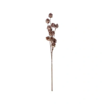 Storied Home Plastic Pinecone Stem, Ice Finish, Copper Finish In Brown