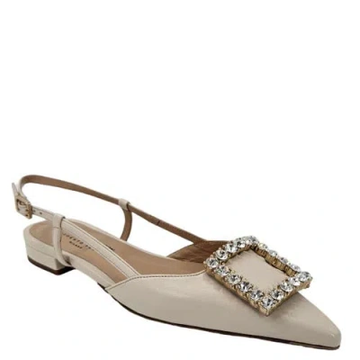 Madison Maison Leather Lavanda Sling Back Flat In Neutral