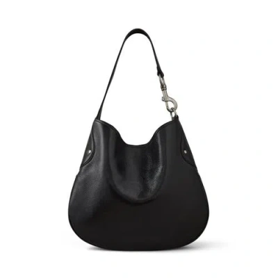 Mulberry Textured Shoulder Bag Metal Hardware In Black