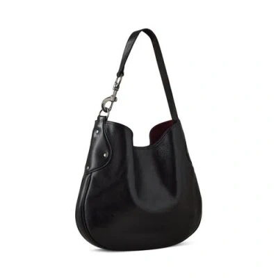 Mulberry Textured Shoulder Bag Metal Hardware In Black