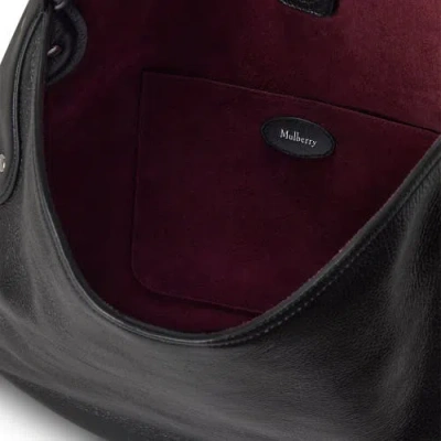 Mulberry Textured Shoulder Bag Metal Hardware In Black