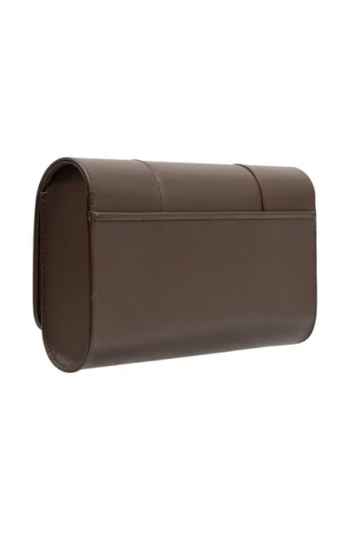 Perrin Paris L'eiffel Swarovski Strass Clutch In Brown