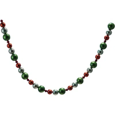 Storied Home Plastic Ball Garland, Multicolor In Green
