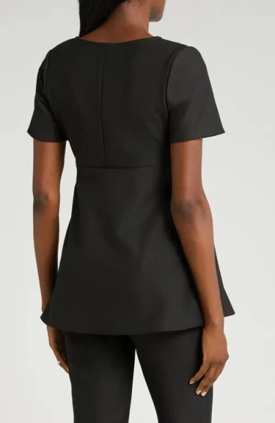 Marion Short Sleeve Empire Waist Maternity & Nursing Suit Top In Black