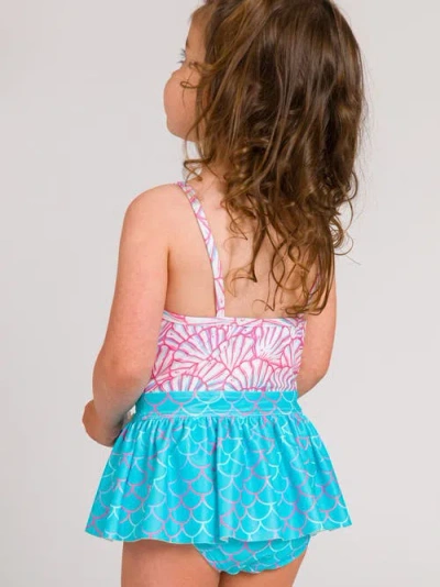 Rufflebutts Toddler Girls Upf50+ Big Bow Skirted One Piece In Multi
