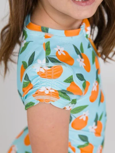 Rufflebutts Toddler Girls Short Sleeve Upf50+ One Piece Rash Guard In Multi