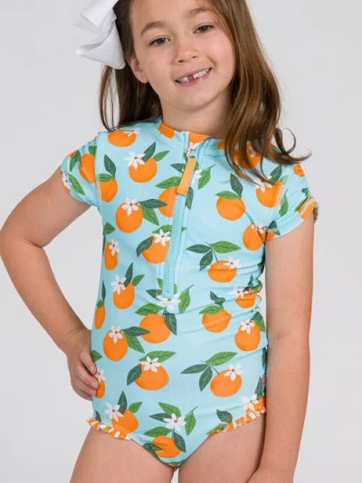 Rufflebutts Toddler Girls Short Sleeve Upf50+ One Piece Rash Guard In Multi