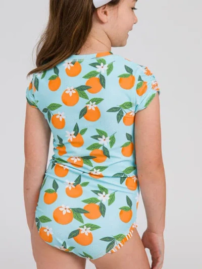 Rufflebutts Toddler Girls Short Sleeve Upf50+ One Piece Rash Guard In Multi