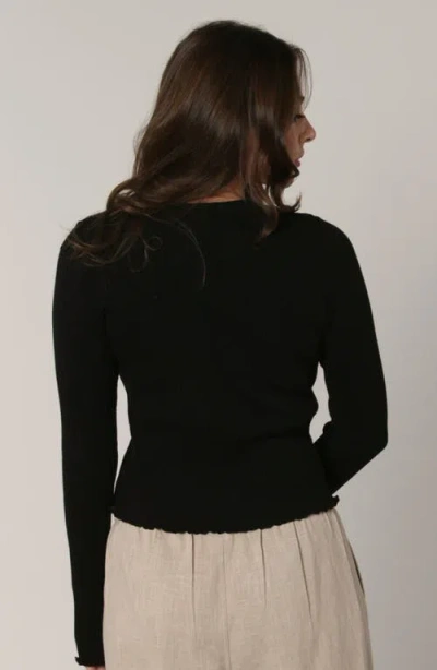 Leisure Lab Cotton Rib Long Sleeve In Black