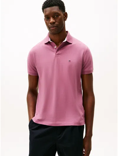 Tommy Hilfiger Regular Fit Stretch Tommy Polo In Purple