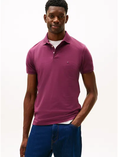 Tommy Hilfiger Slim Fit Stretch Pique Polo In Purple