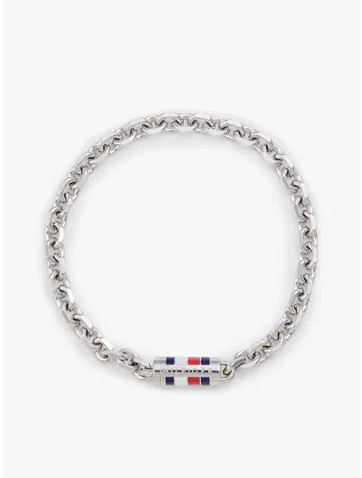 Tommy Hilfiger Signature Stripe Chain Link Bracelet In Metallic