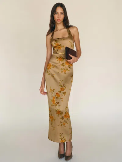 Reformation Joelle Heeled Pump In Brown