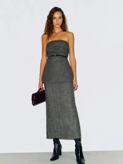 Reformation Lydia Skirt In Gray