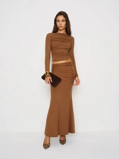 Reformation Emi Knit Two Piece In Brown