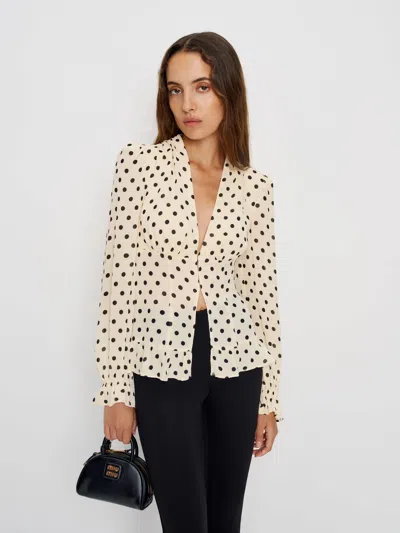 Reformation Maple Cream Blouse In Multi