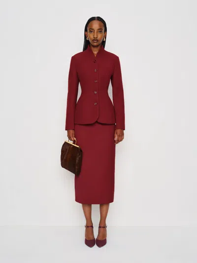Reformation Fig Preserve Skirt In Burgundy