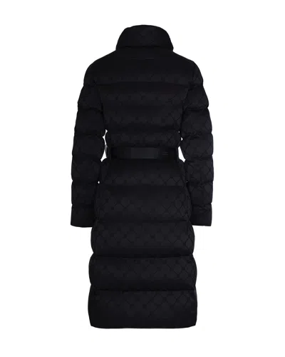 Elisabetta Franchi Quilted Coat With Belt And High Collar In Black