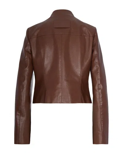 Patrizia Pepe Brown Biker Jacket In Brown