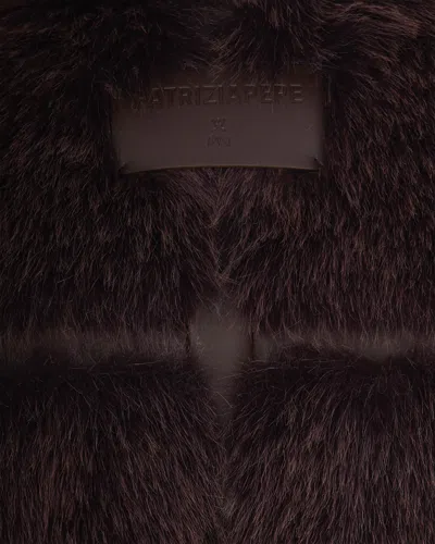 Patrizia Pepe Brown Fluffy Midi Coat In Brown