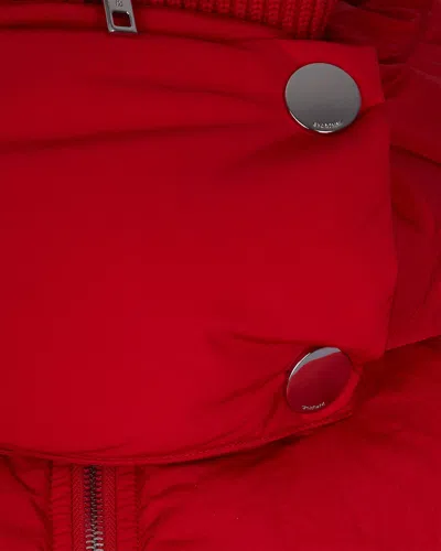 Sportmax Short Padded Jacket With High Collar And Horizontal Stitching In Red