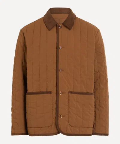 Apc A.p.c. Mens Leone Chestnut Brown Quilted Jacket In Brown