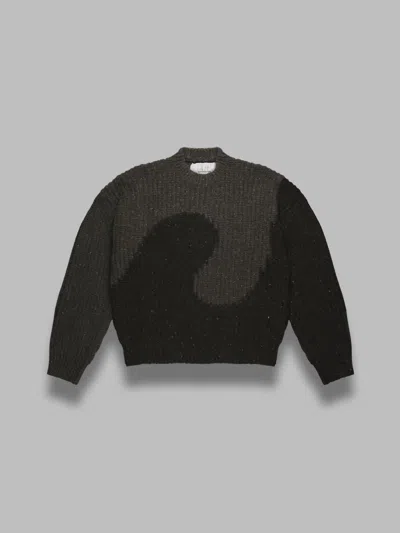 Erl Unisex Swirl Wool Crewneck Knit In Black