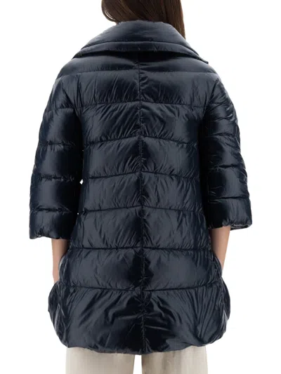 Herno Down Jacket With Lined Collar In Blue