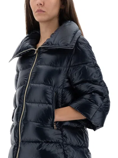 Herno Down Jacket With Lined Collar In Blue