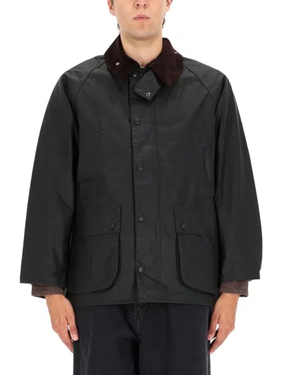 Barbour Os Bedale Waxed Jacket In Black