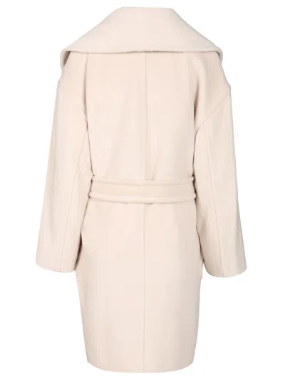 Max Mara Alpaca And Virgin Wool Coat Coats White In Neutral
