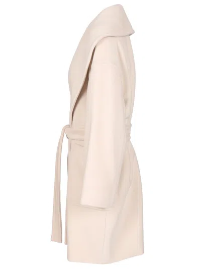 Max Mara Alpaca And Virgin Wool Coat Coats White In Neutral