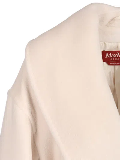 Max Mara Alpaca And Virgin Wool Coat Coats White In Neutral