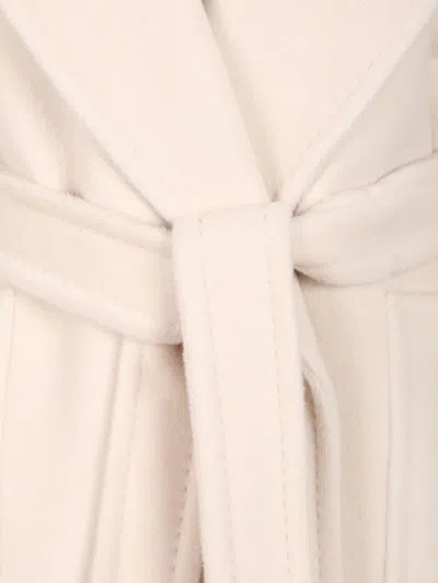 Max Mara Alpaca And Virgin Wool Coat Coats White In Neutral