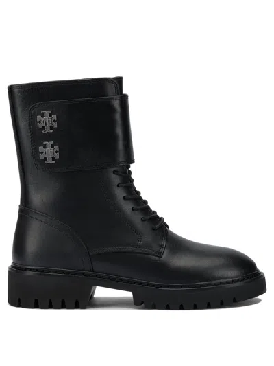 Tory Burch Stylish Lace-up Ankle Strap Booties In Black