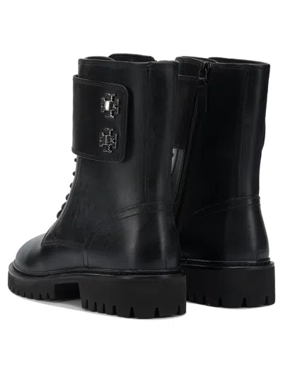 Tory Burch Stylish Lace-up Ankle Strap Booties In Black